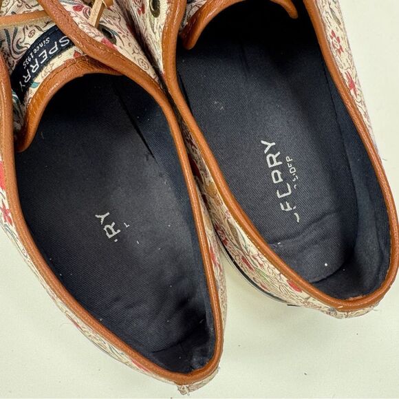 Sperry Mermaids Seashells Canvas Lace Up Sneakers Cream Multi Womens 12 - Picture 9 of 11